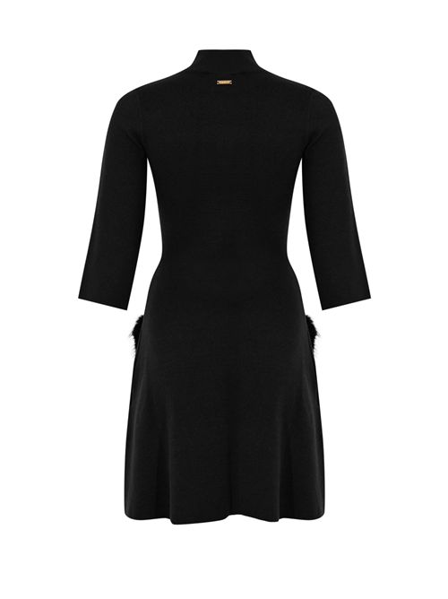 Abito in maglia con tasche in finta pelliccia Liquirizia NO SECRETS | 253NS139LIQUIRIZIA